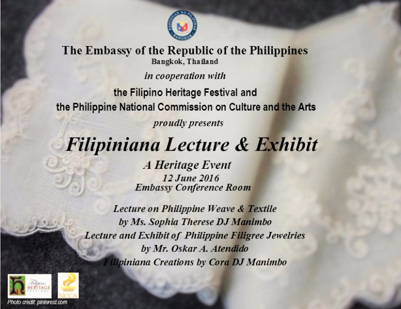 Filipiniana Lecture Exhibit invitation