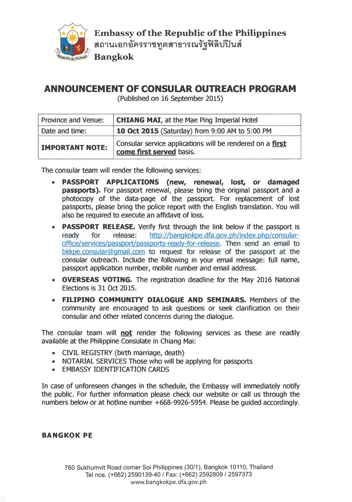 Consular Outreach in Chiang Mai