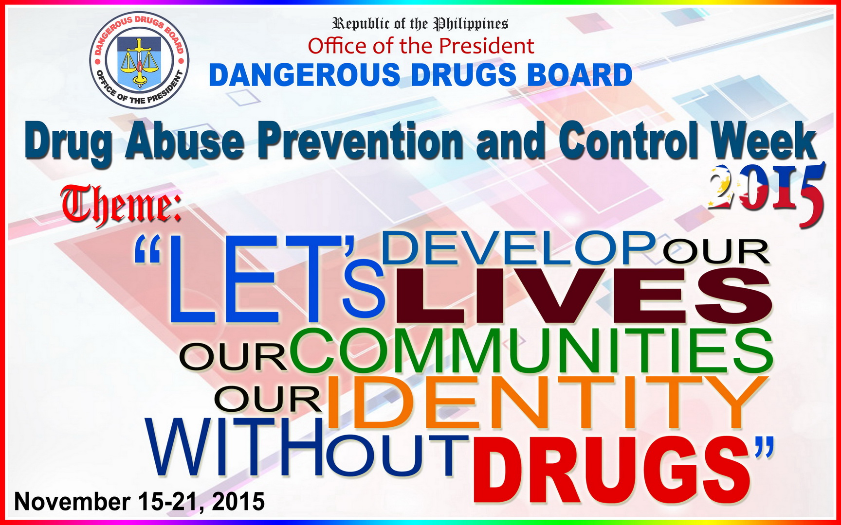 Drug Abuse Prevenion and Control Week 20152 banner