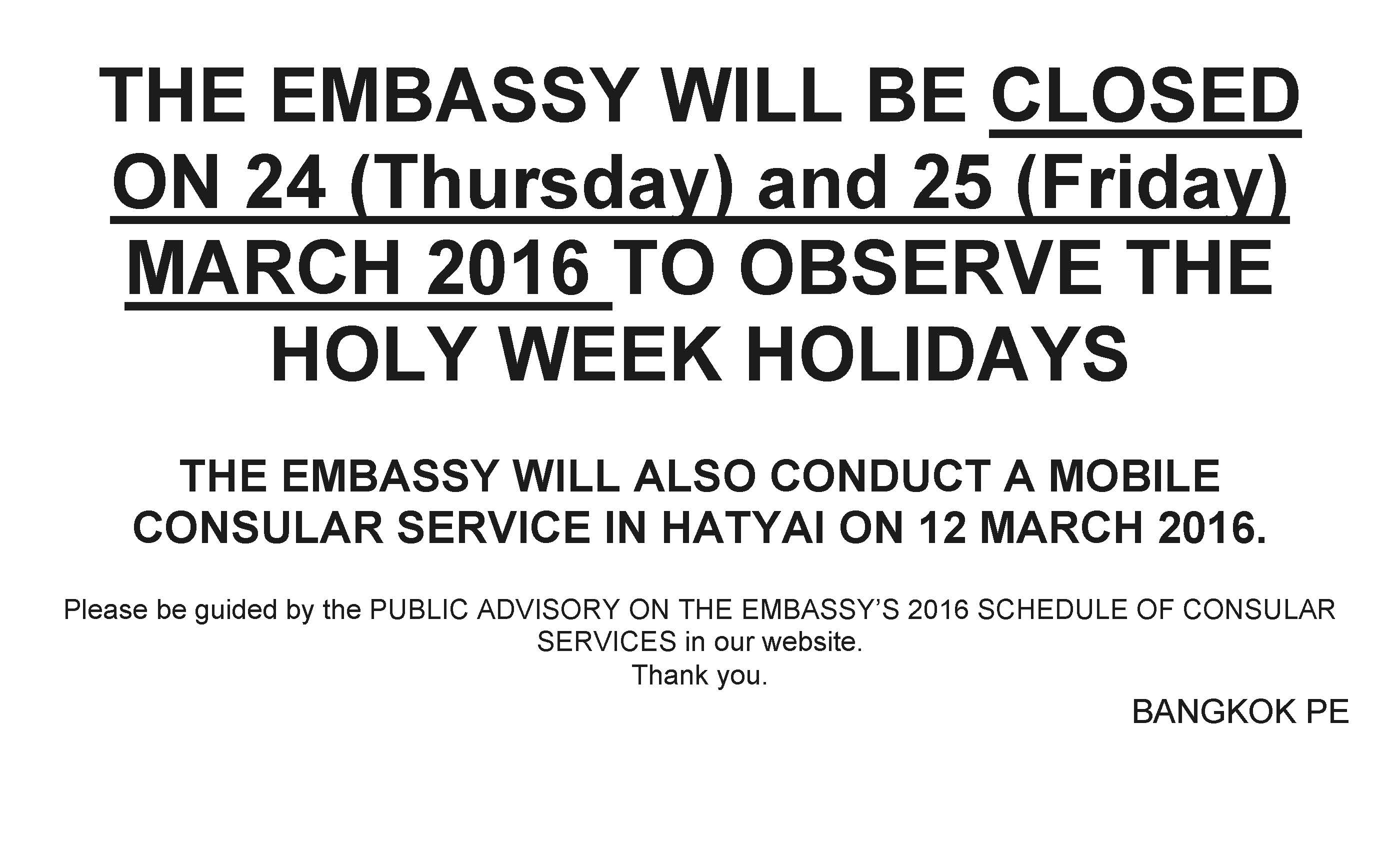 2016.consular.sked.monthly special anouncement