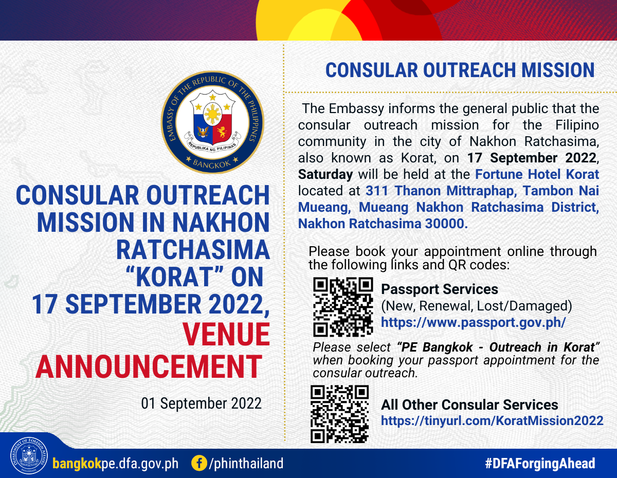 Consular Outreach Mission in Korat Venue Announcement