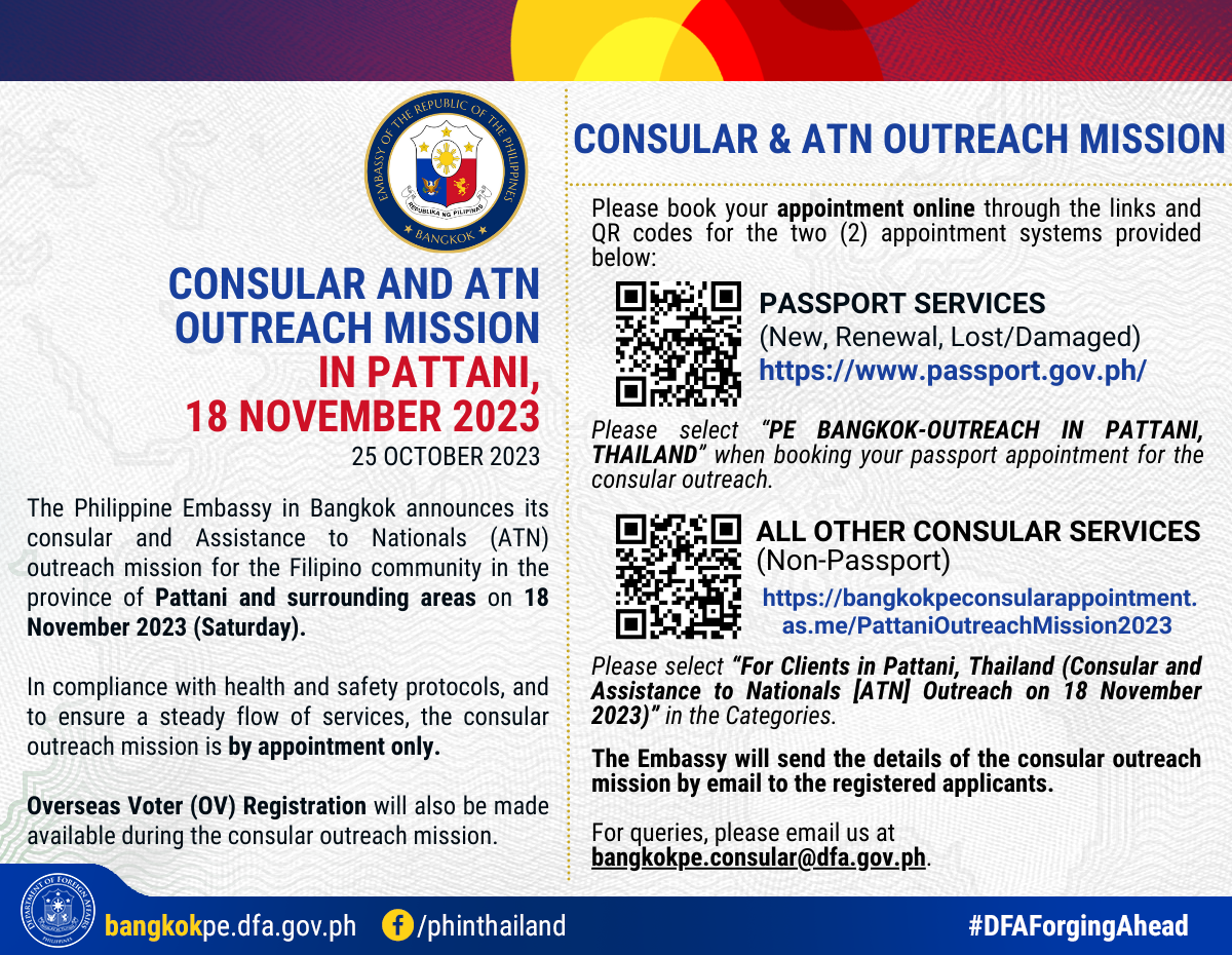 Consular Outreach Mission 2023 Pattani Outreach Mission 2023