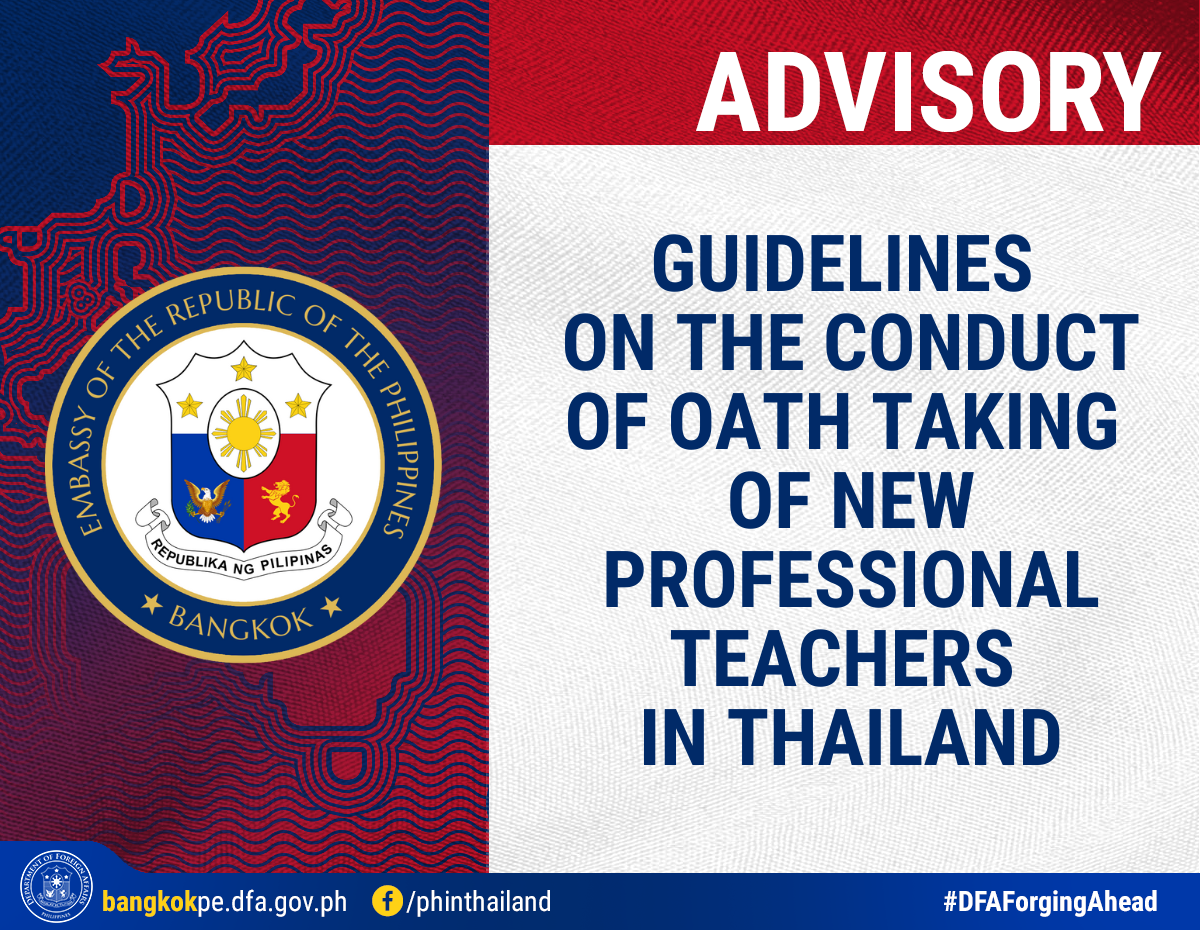 GUIDELINES ON THE CONDUCT OF OATH TAKING OF NEW PROFESSIONAL TEACHERS IN THAILAND